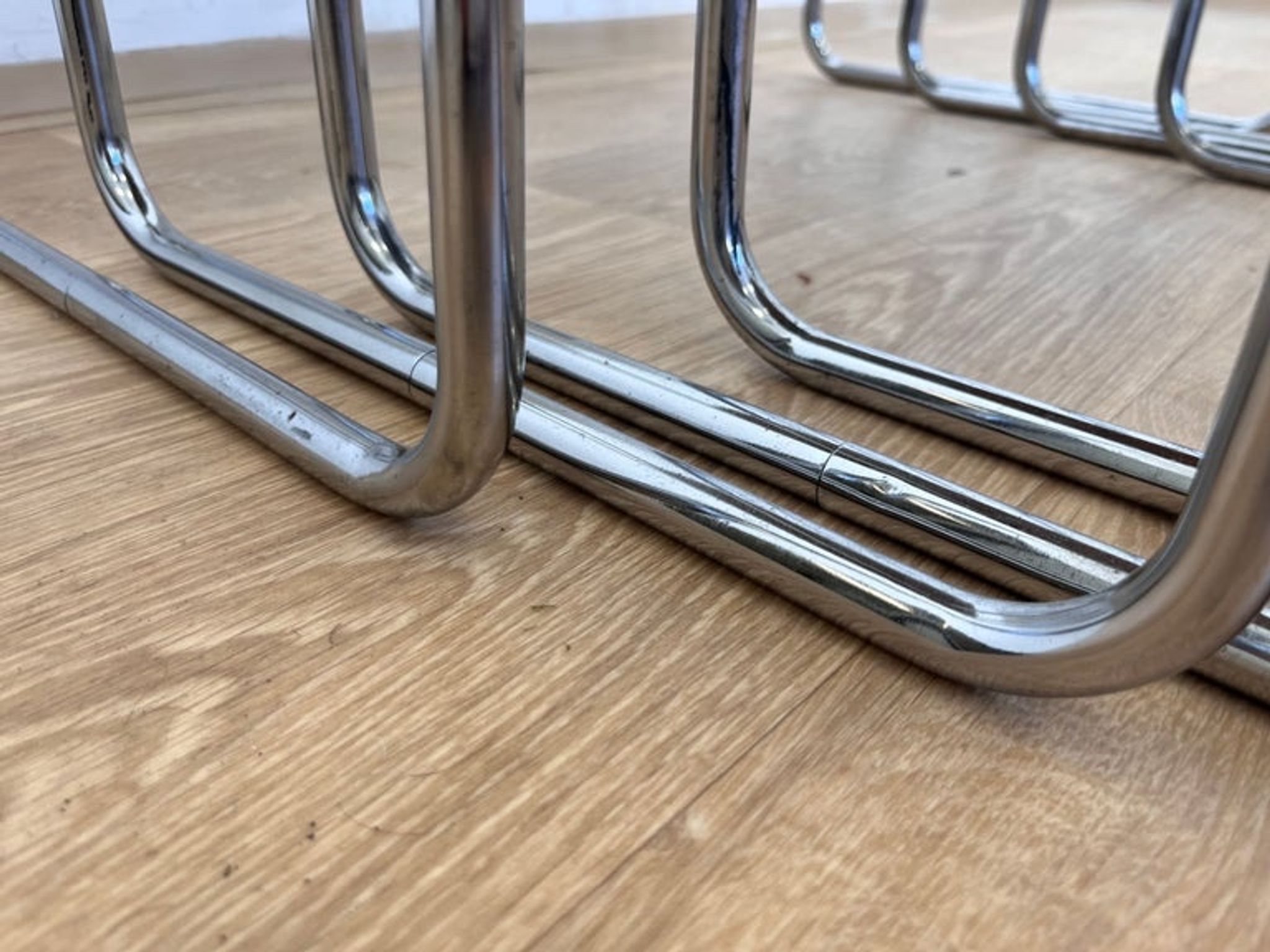 Rare Bauhaus chrome Nesting Tables B9, Marcel Breuer-Thonet License Mucke M