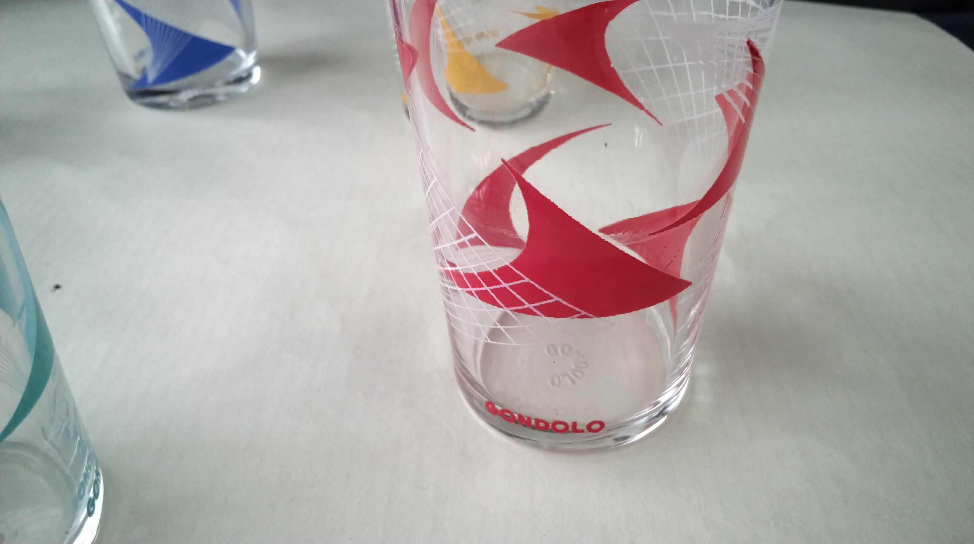 Set of 6 advertising glasses "gondolo biscuits" 1960s