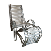 Fauteuil relax design 1980 + ottoman