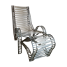 Design armchair 1980 + ottoman recliner