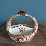 Henriot Quimper salt cellar in the shape of swans