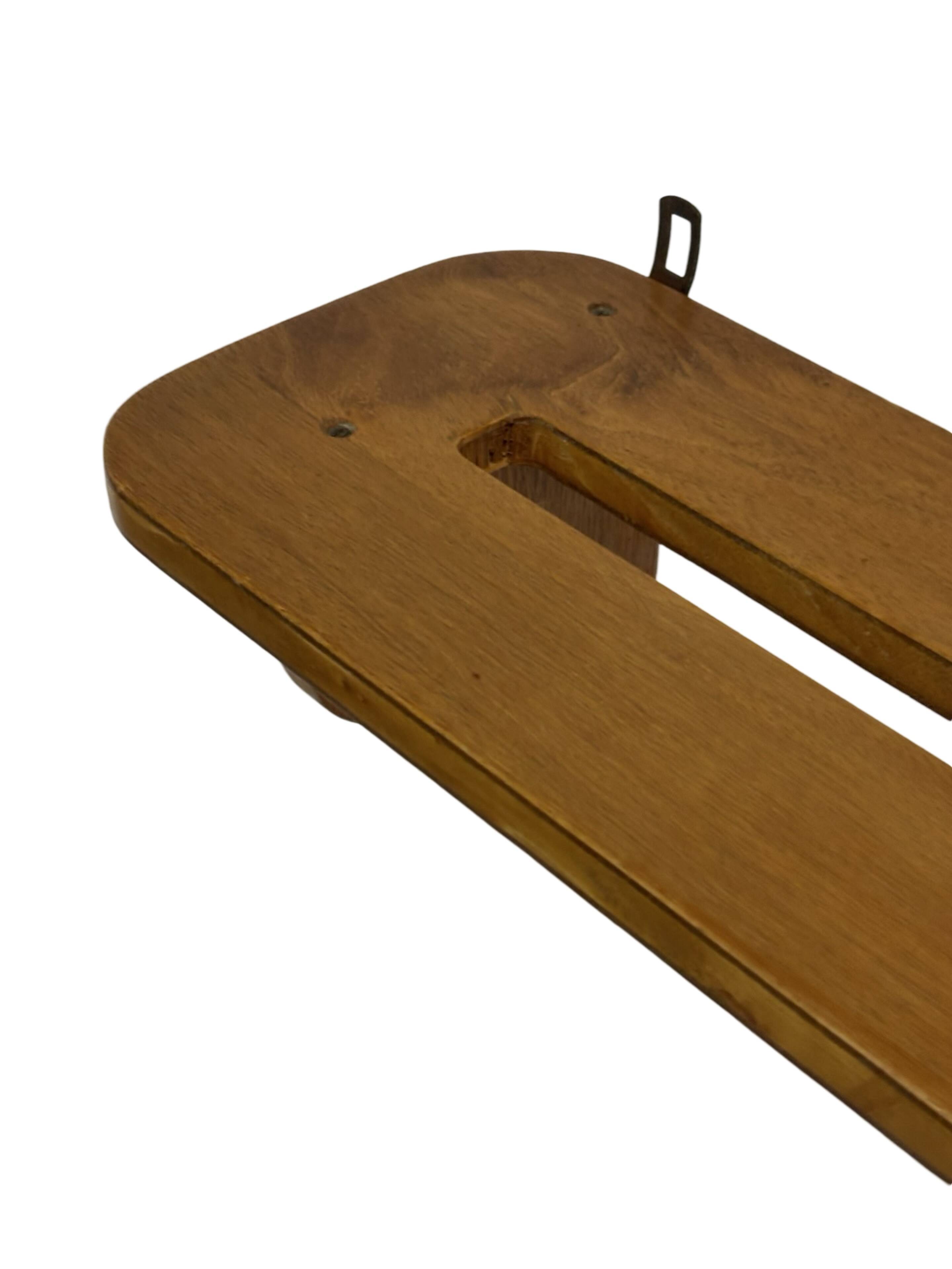 Vintage wooden wall shelve rack bookshelf in wood minimalist