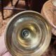 Set of three solid brass candle holders