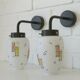 Pair of Unique Vintage Redesign Wall Lamps Glass Lights from Italy 1960's