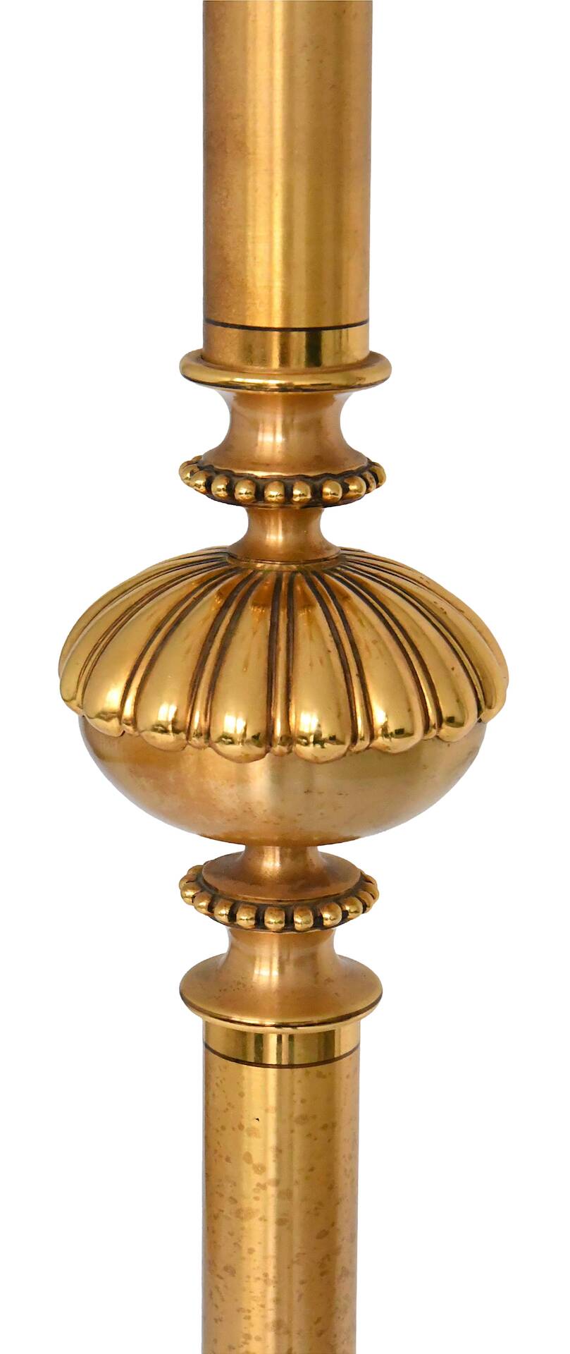 Bronze and gilded brass floor lamp with six lights