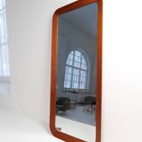 Mid-century modern sculptural wall mirror, teak, crystal glass, Glas & Trä, 1960s