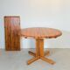 Oval extendable pine dining table in Danish style