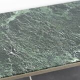 Green marble coffee table and vintage brass gold metal 60