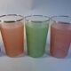 Set of 5 vintage acidulated glasses
