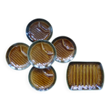 5 asparagus plates, 1 Sarreguemines dish L1 / 200106