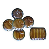 5 asparagus plates, 1 Sarreguemines dish L1 / 200106
