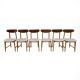 Set of Six Teak Wood and Bouclè Fabric Dining Chairs, Denmark, 1960s