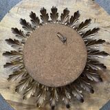 Sun convex mirror in gold-tone metal