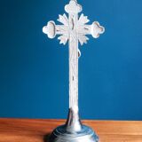 Crucifix autel de table en métal