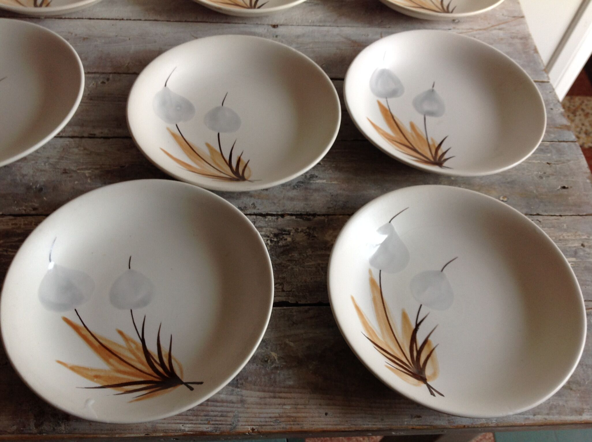 Set of 11 soup plates