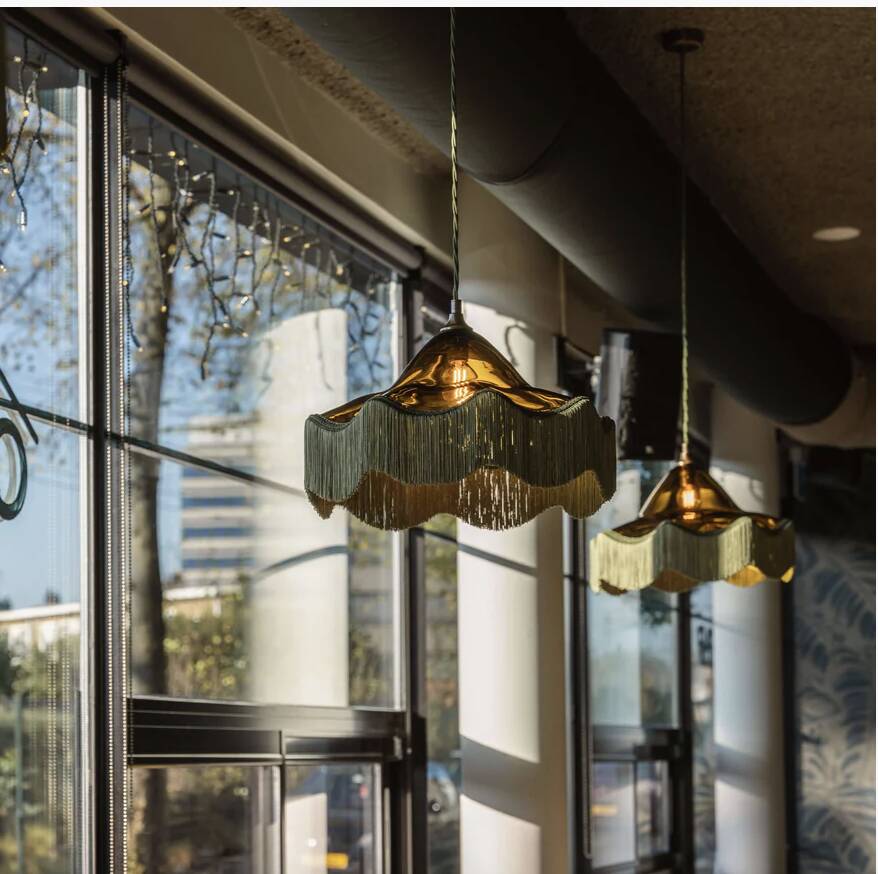 Fringed blown glass pendant