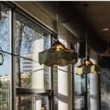 Fringed blown glass pendant