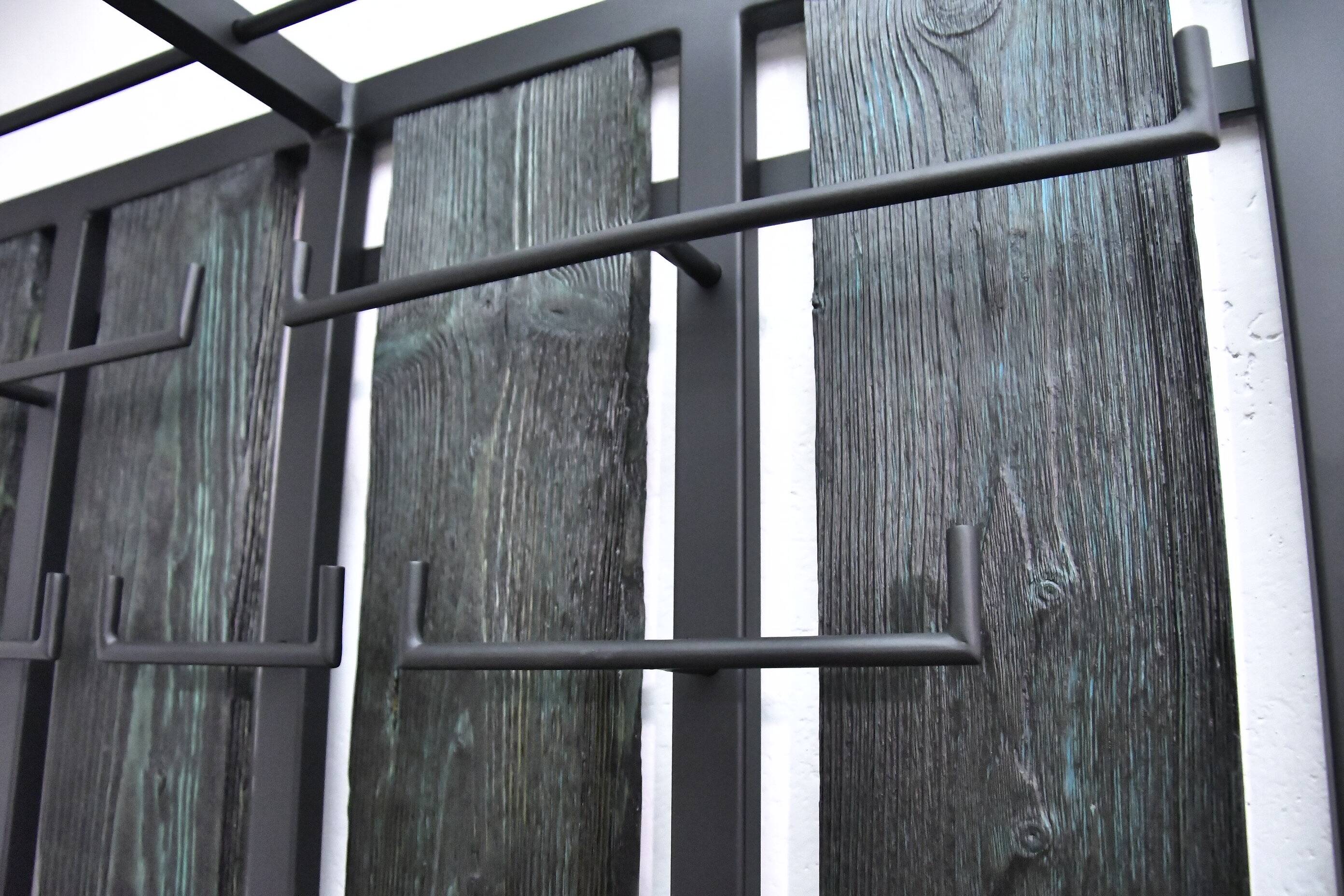 Wall Coat Rack with Hat Shelf, 1970s.