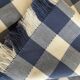 New fringed XL Vichy canvas tablecloth with 14 napkins, width 210cm.