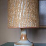 vintage lamp, table lamp, lampshade lamp, sandstone foot, macramé lampshade, living room lamp