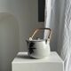 Small Asian stoneware teapot with rattan handle H11 D10