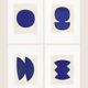 Ensemble de 4 peintures sur papier - tableaux abstraits -  signée eawy