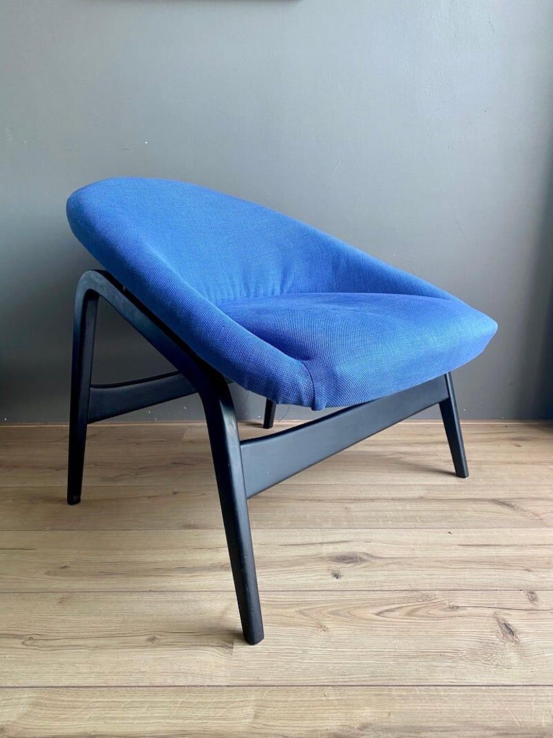 Fauteuil de salon bleu, modèle Columbus, Hartmut Lohmeyer pour Artifort, années 1950