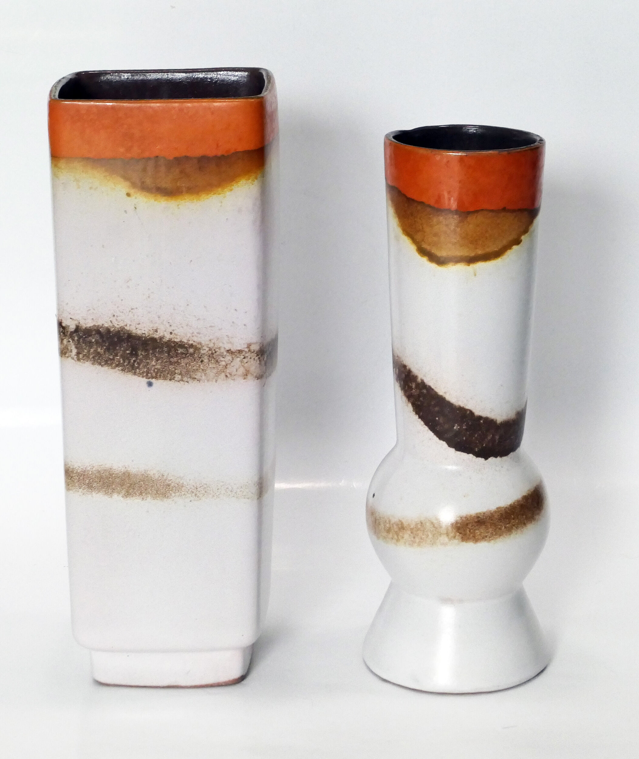 Pair of matching vases 1960's fat lava Germany