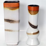 Pair of matching vases 1960's fat lava Germany