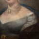 Huile sur toile, portrait de femme Empire, début XIXe, cadre à palmettes