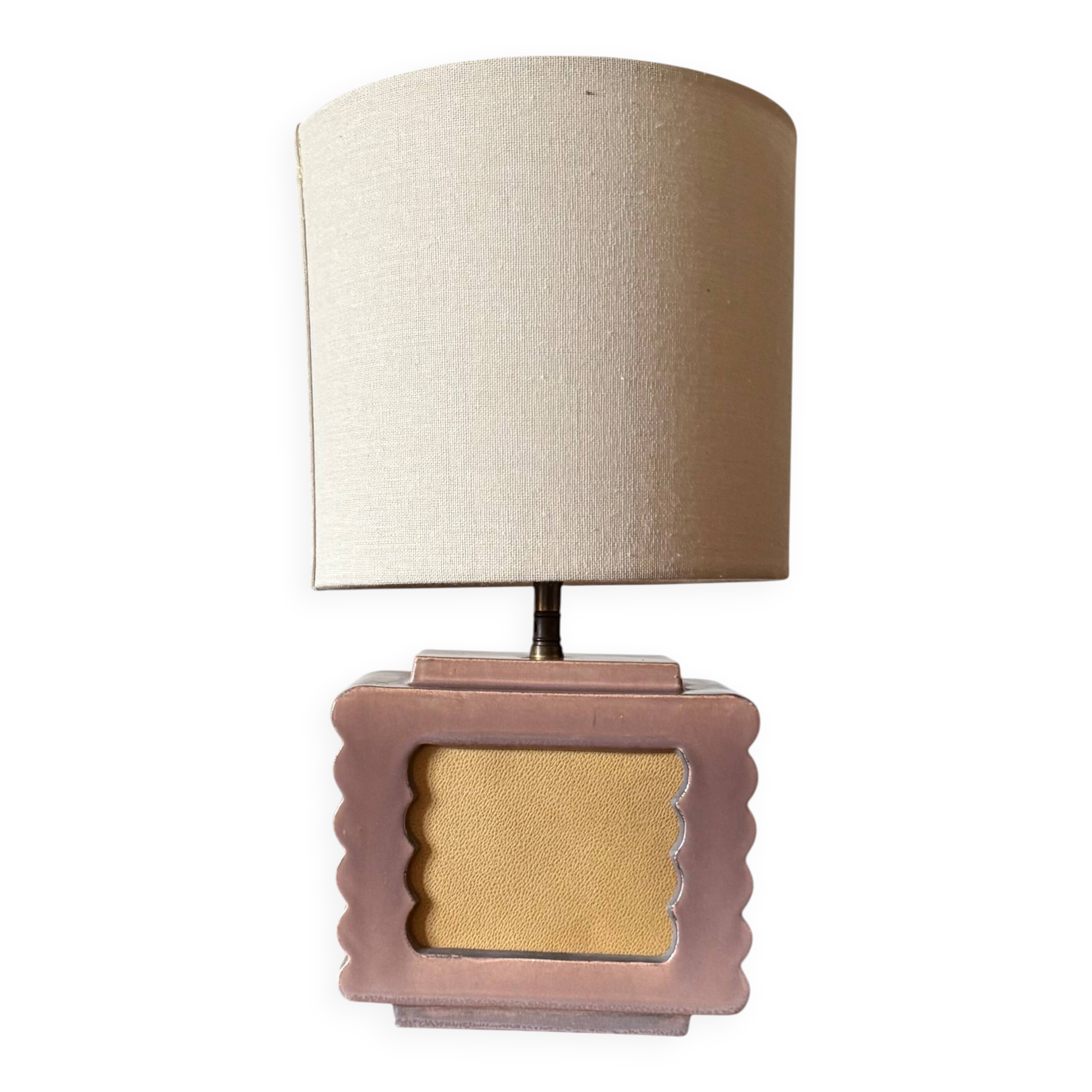 Art deco ceramic table lamp, Andre Fau Boulogne France circa 1940s