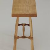 Contemporary handcrafted stool / end table in solid ash and oak wood