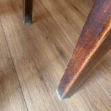 Pair of wood and straw stools