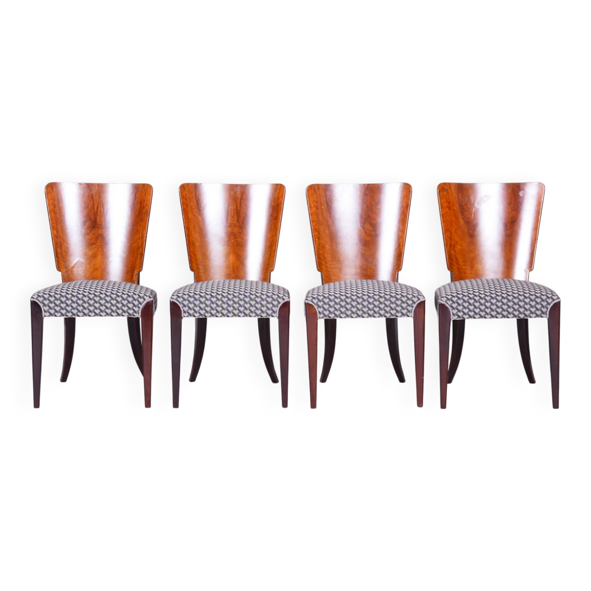 Art Deco Chairs in Beech attributed to Jindřich Halabala for Up Závody, Czechia, 1930s, Set of 4