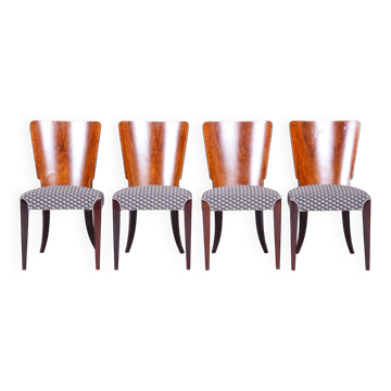 Art Deco Chairs in Beech attributed to Jindřich Halabala for Up Závody, Czechia, 1930s, Set of 4