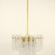 Frosted glass and brass chandelier by Kinkeldey, Germany, 1960s.
