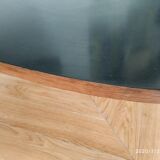 Tripod table in black formica and oak