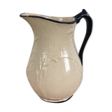 Old pitcher beige and black Lunéville