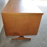 Brown teak sideboard by Frank Guille for Austinsuite, 1960s, 6 drawers, trestle legs.