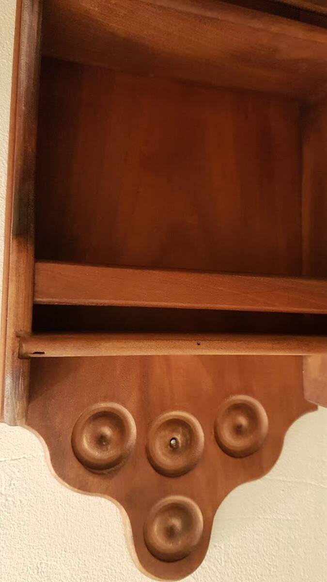 Handcrafted wooden spice rack 56 cm high