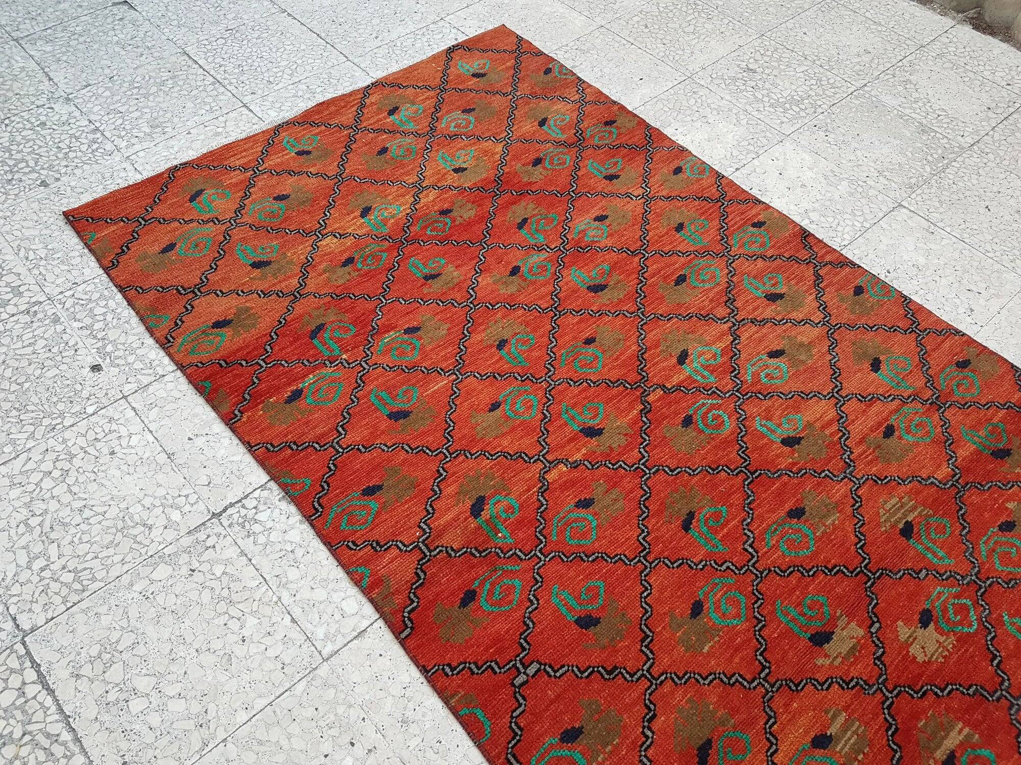 Vintage Turkish Oushak rug 118x306 cm