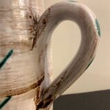 Pitcher or ceramic decanter, Vallauris thistle decoration