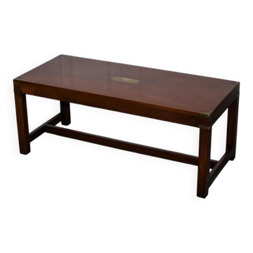 Table Basse Vintage Reh Kennedy Military Campaign avec Raccords en Laiton de Harrods