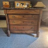 Empire period walnut chest of drawers