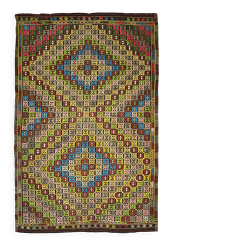 Grand Kilim Oushak Vintage Tribal Multicolour 303 x 196 cm