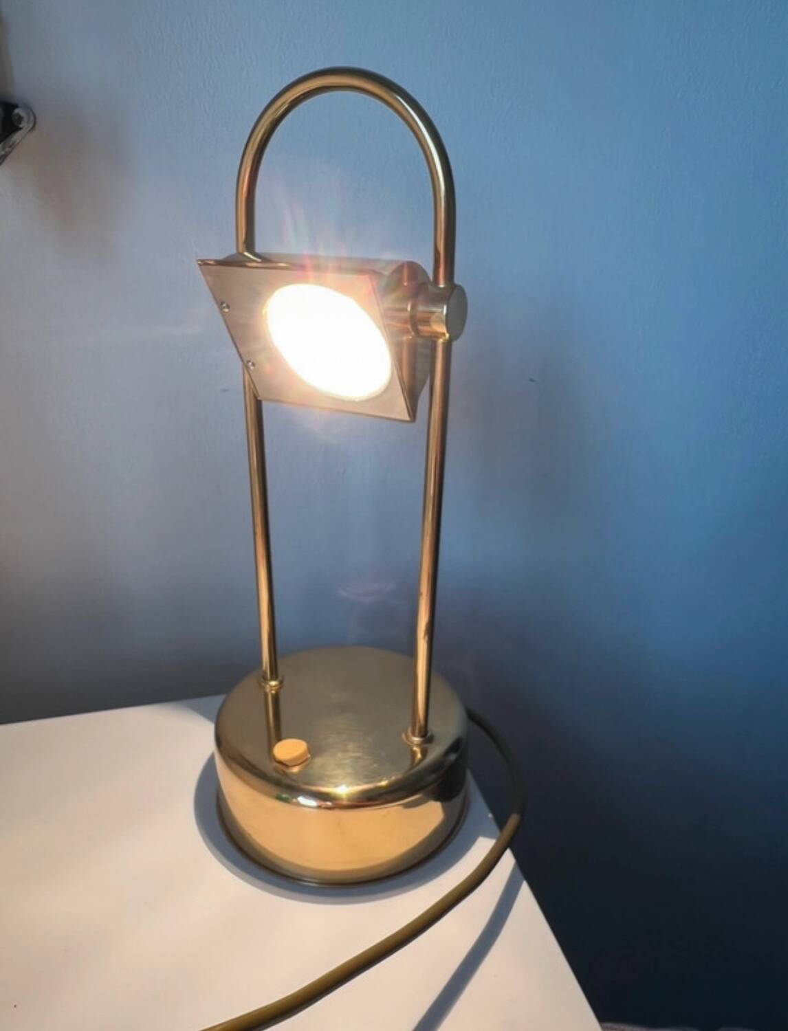 Designer desk lamp Hillebrand Licht – gold brass – Germany – year