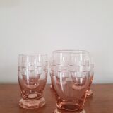 Set of 5 pink glasses