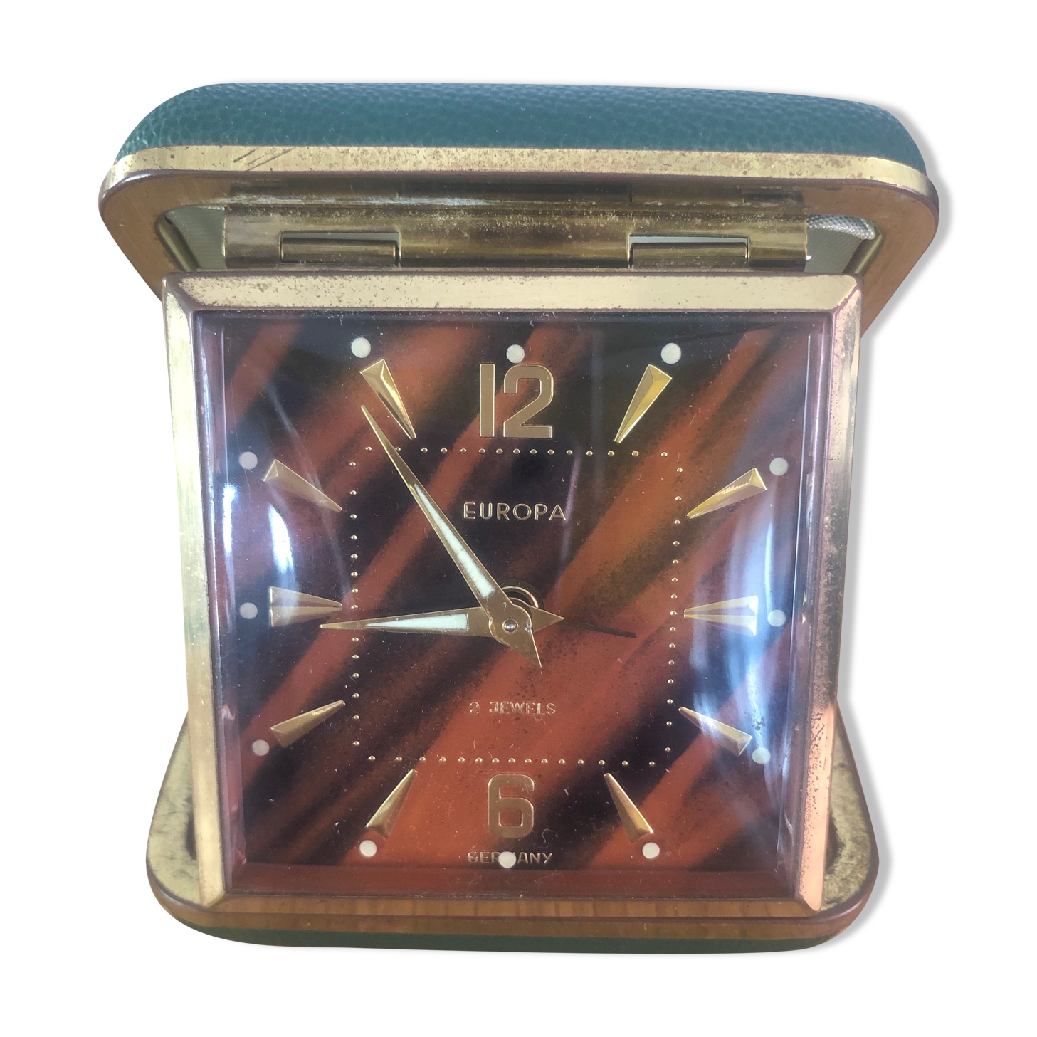 Vintage travel alarm clock Europa 2 jewels
