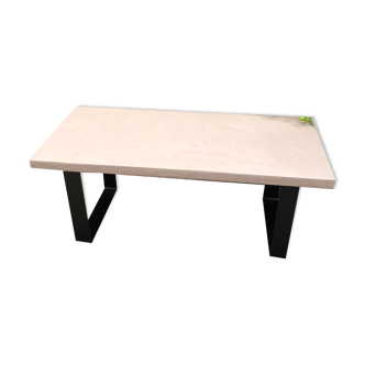 Coffee table concrete and black metal
