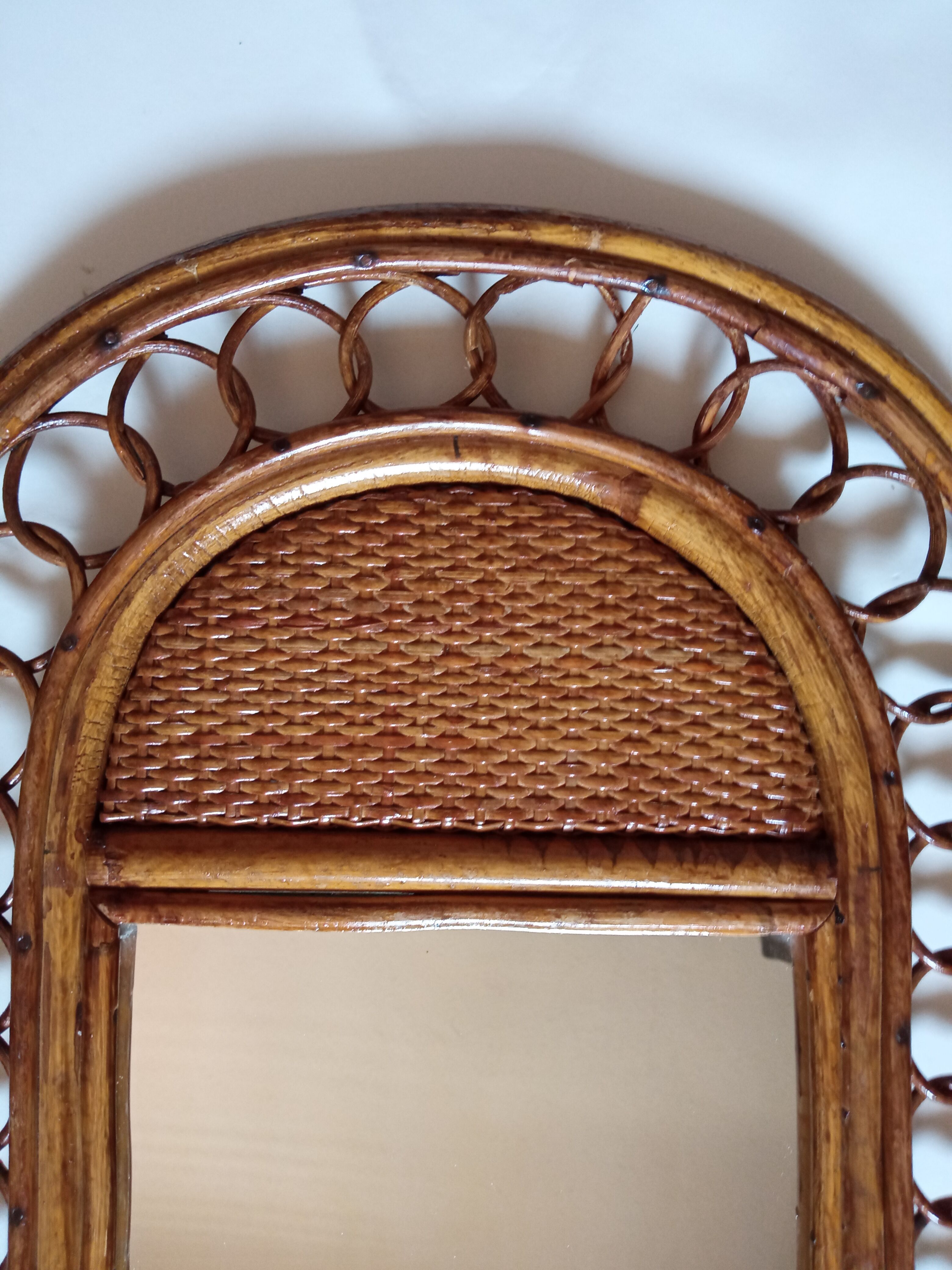 Miroir bambou vintage 35x55cm